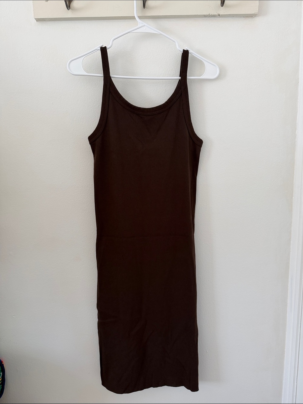 H&M Chocolate Brown Ribbed Tank Dress